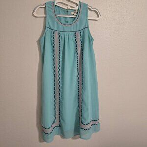 Ya Los Angeles Embroidered Sleeveless Silk Chiffon Pistachio Green Dress S